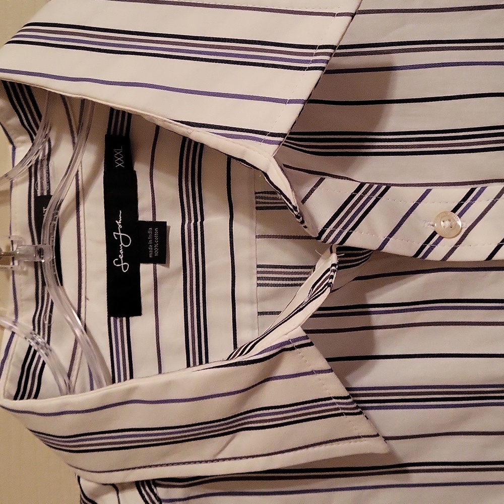 Sean John men's shirt, XXXL Classic Fit, black and white stripes - Picture 2 of 5